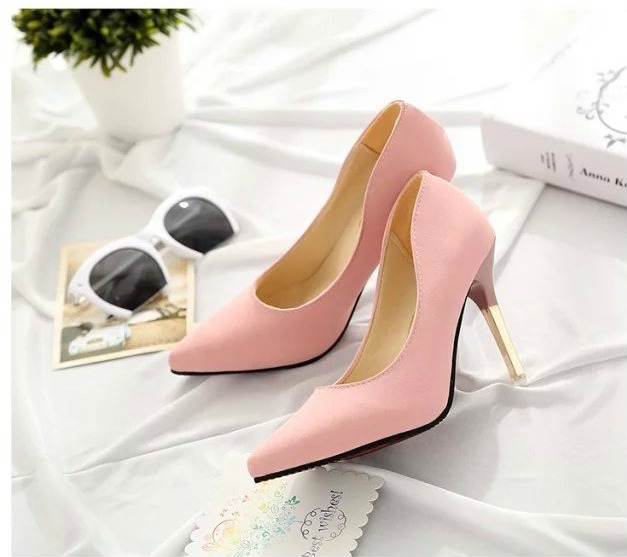 HA037 Pointed High Heels Pink